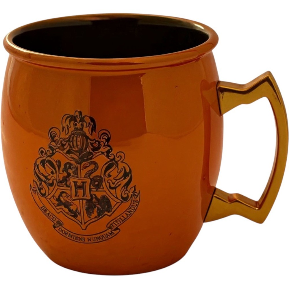Harry Potter Hogwarts Crest Moscow Mule Mug Metallic Orange FABNY Warner Bros